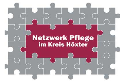 Logo des Netzwerks Pflege im Kreis Höxter mit Puzzle-Motiv